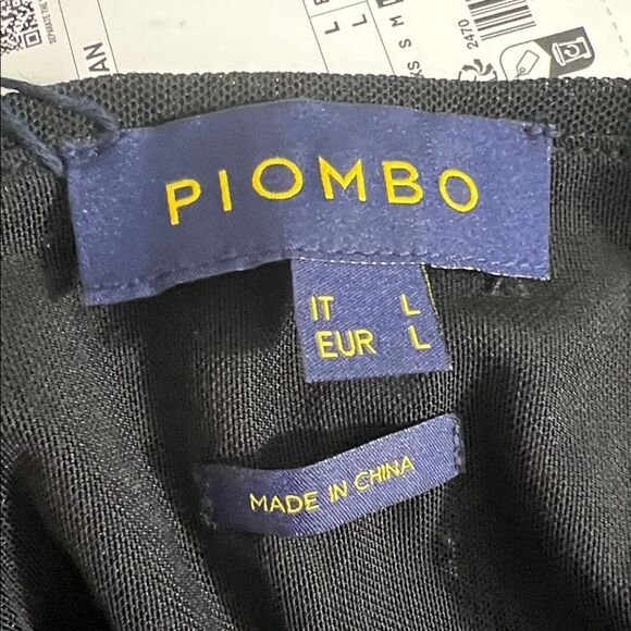 NEW Piombo Women's Size Large Black Sequin Crop Top Dark Glam Slinky Chic - Picture 5 of 7